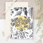 Yellow Vintage Floral Illustration Card, thumbnail 1 of 3