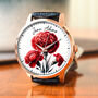 Personalised Wrist Watch With Floral Carnation Design, thumbnail 1 of 3