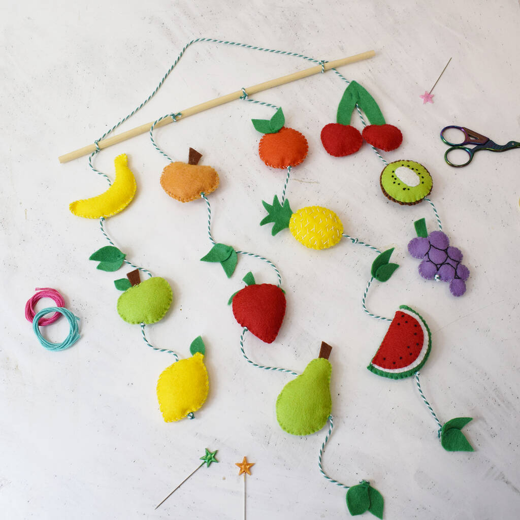 'Fruit Bowl' Felt Hanging Banner Craft Kit By The Make Arcade