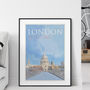 London St Pauls Cathedral Travel Poster, thumbnail 1 of 4
