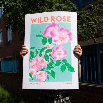 Wild Rose Floral Illustration Lithograph Print, 4 of 5