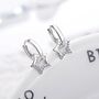 Sterling Silver Star Earrings With Swarovski Crystals, thumbnail 1 of 3