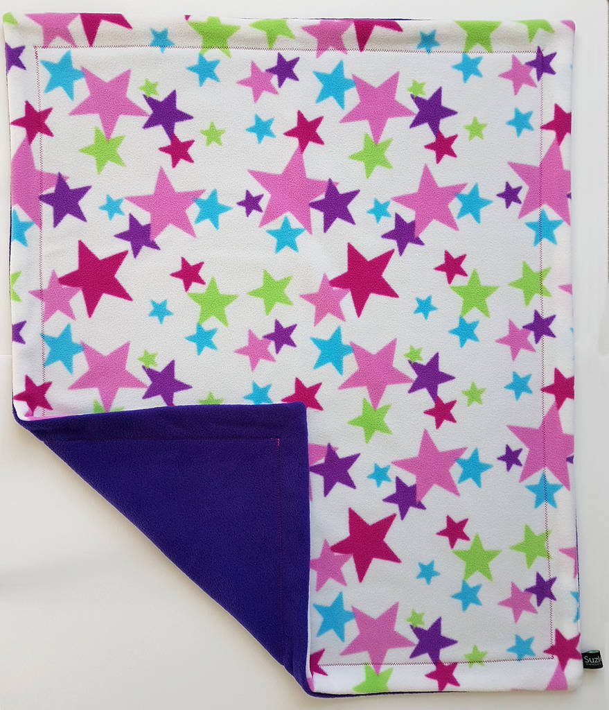 Stars Fleece Baby Blanket By Suzielou textiles