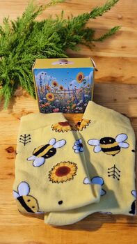 Bumble Bee And Sunflower Socks – Fun Gift Boxed One Size, 4 of 9