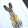 Hare Giclee Fine Art Print Coloured Hare, thumbnail 2 of 3