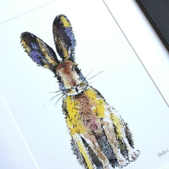 Hare Giclee Fine Art Print Coloured Hare, 2 of 3