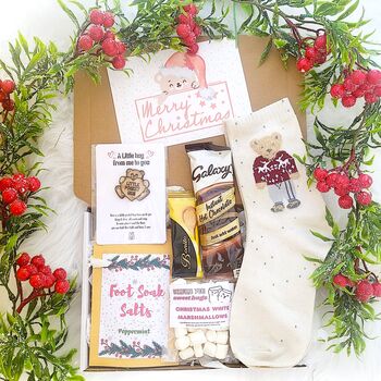 Christmas Bear Hug Socks Hamper, Secret Santa Gift, 5 of 7