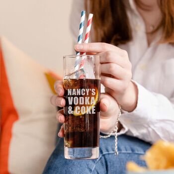 Personalised Engraved Highball Glass Alcohol Gift For Friend, 2 of 6