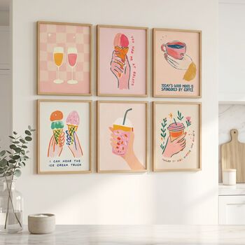 Set Of Six Food And Drink Themed Art Prints Bundle, 2 of 8