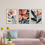 Set Three Wall Art Prints Poppy Flowers Floral, thumbnail 3 of 7