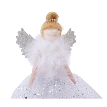 Large Light Up Silver Angel Christmas Tree Topper, 4 of 5