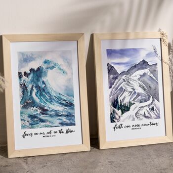 Set Of Two Focus And Faith Print Set Matthew 17 V 20, 6 of 6