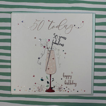 Fiftieth Birthday Card For A Woman Cocktail Theme, 2 of 2