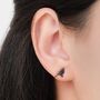 Little Black Bird Stud Earrings In Sterling Silver With Yellow Beak, thumbnail 6 of 10