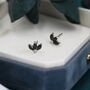 Sterling Silver Black Cz Marquise Cluster Stud Earrings, thumbnail 6 of 11