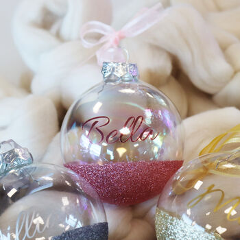 Personalised Glitter Glass Bauble, 8 of 12