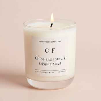 Personalised Monogram Engagement Soy Wax Candle, 5 of 5