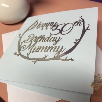 Personalised 50th Silver Papercut Birthday Card, 3 of 6