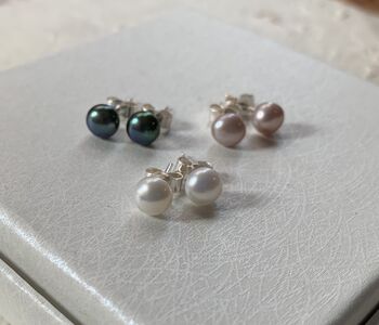 Freshwater Pearl And Sterling Silver Studs, 6 of 9