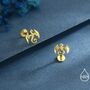Dragon Internally Threaded Flat Back Earrings In Sterling Silver, thumbnail 6 of 11