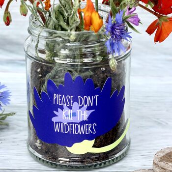 Personalised 'Don't Kill Me' Wildflower Jar Grow Kit, 4 of 7