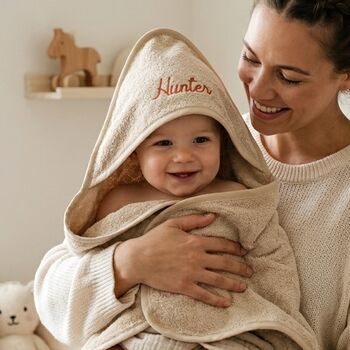 Personalised Baby Hooded Towel Embroidered Name Gift, 3 of 9