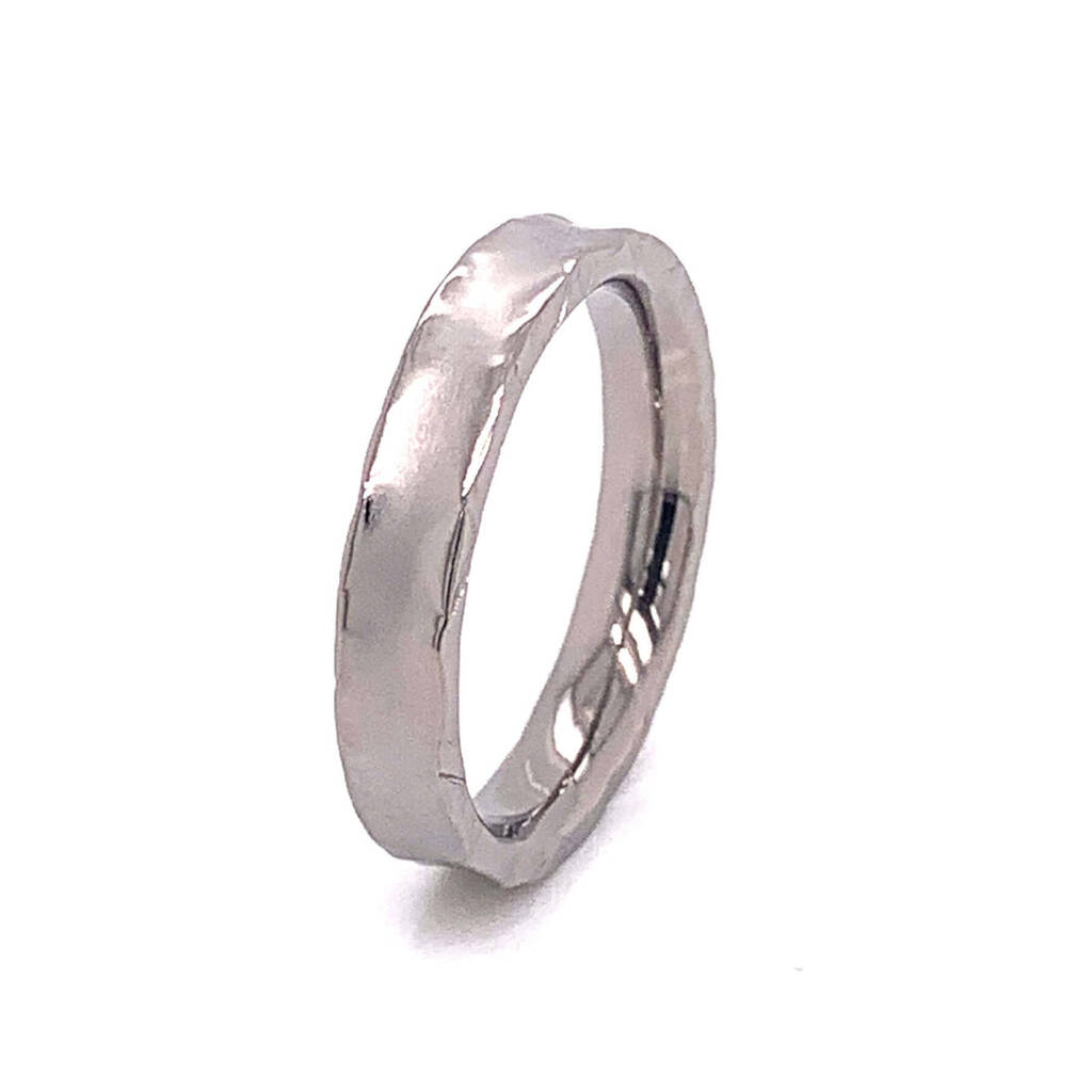 Personalised Ladies Titanium Ring With Hammered Edge, 1 of 3