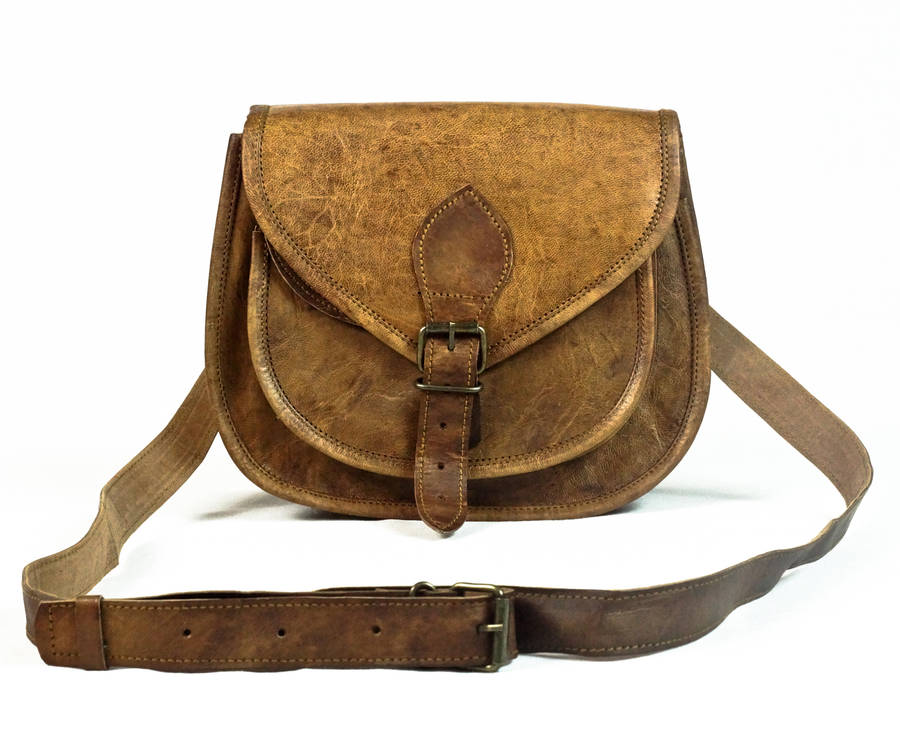 brown half moon leather small cross body handbag by what daisy did ...