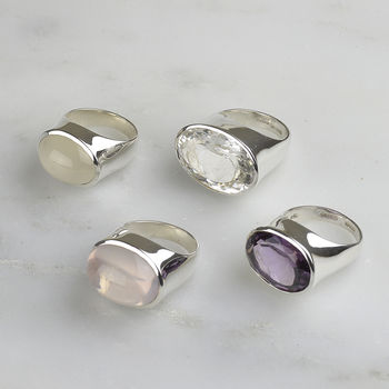 Semi Precious Stone And Silver Cocktail Ring, 2 of 5