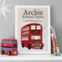 Personalised London Bus Nursery Print, thumbnail 1 of 10