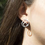 Sterling Silver Loops Stud Earrings, thumbnail 2 of 4