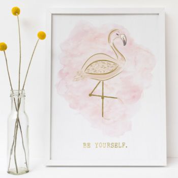 'Be Yourself' Flamingo Print, 3 of 9