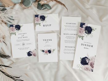 Navy And Blush Wedding Invitations, 4 of 4