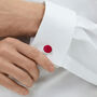 Woven Fabric Faced Cufflinks Red, thumbnail 2 of 4