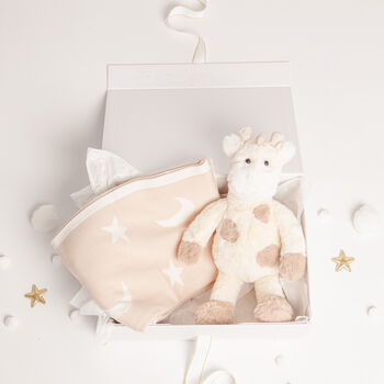 Unisex Giraffe Plush Toy And Star Blanket Baby Gift Set, 3 of 3