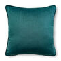 Super Soft Velvet Piped Cushion Pillow 43cm 17' Teal, thumbnail 1 of 3