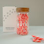 Personalised Candy Cane Glass Storage Jar, thumbnail 1 of 6