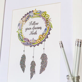 Personalised Name Dream Catcher Print For Children, 11 of 11
