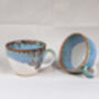 Turquoise Set Of Two Porcelain Tea Cup With Saucer, thumbnail 7 of 9