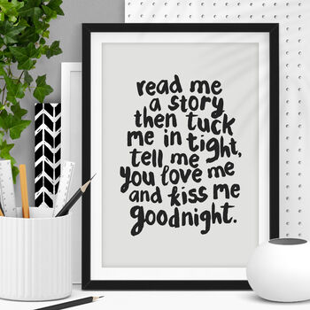 'Read Me A Story' Nursery Decor Typography Print, 2 of 5