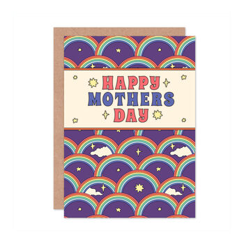 Purple Rainbow Retro Mothers Day Card, 2 of 4
