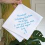 Personalised Handwritten Message Wedding Handkerchief, thumbnail 1 of 9