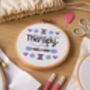 'Sewing Is My Therapy' Mini Cross Stitch Kit, thumbnail 1 of 2