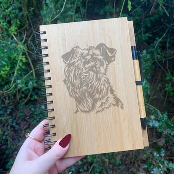 Personalised Kerry Blue Terrier Engraved Notebook, 2 of 3