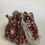 Maroon Handcrafted Velvet Potli Bag/Wrist Bag, thumbnail 4 of 6