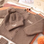 First Birthday Personalised Cardigan And Bobble Hat Set, thumbnail 1 of 12
