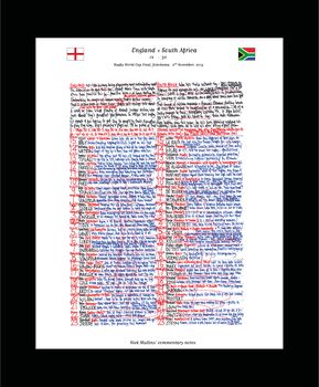 Rwc Final England V S. Africa, 2019 Commentary Print, 2 of 2