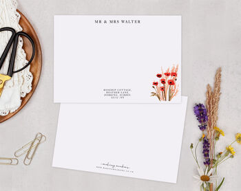 Poppy Personalised Address Note Cards A6 Notecard Set, 2 of 6