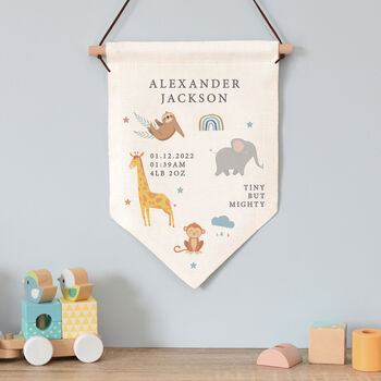 Personalised Safari Nursery Hanging Banner, 4 of 4