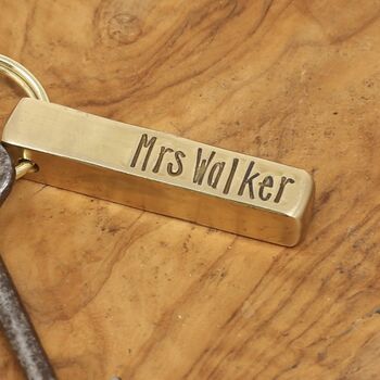 Thank You Teacher, Personalised Bronze Bar Keyring, 2 of 8